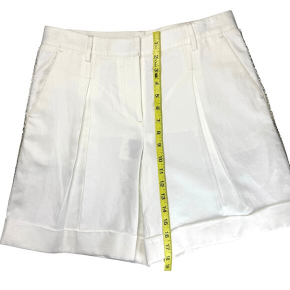 TWP Embellished High Waist Shorts In White Sz 4 - Picture 8 of 9
